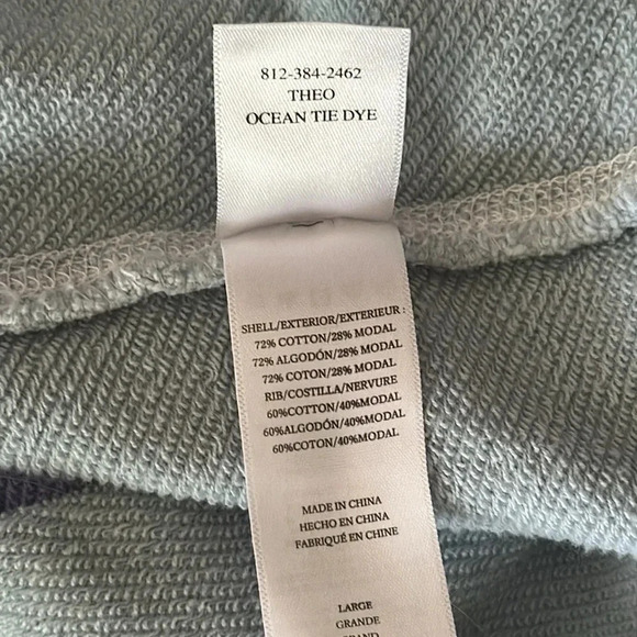 Rails sz L Theo Ocean Tide Dye Sweatshirt white to blue ombré cotton blend VGUC - Picture 7 of 7
